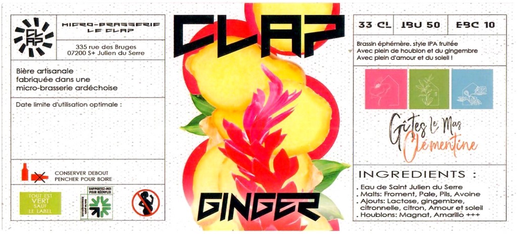 Etiquette BRASSERIE LE CLAP 03