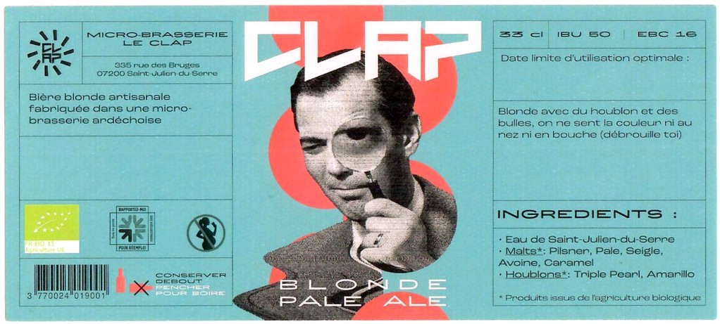 Etiquette BRASSERIE LE CLAP 04