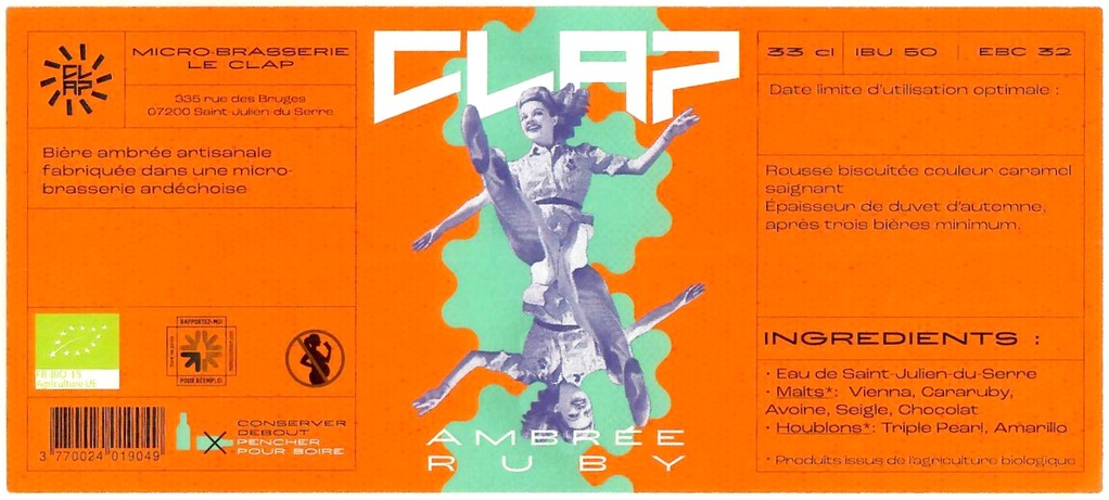 Etiquette BRASSERIE LE CLAP 07