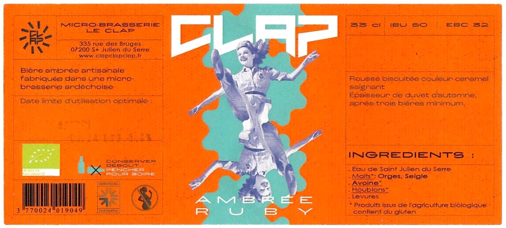 Etiquette BRASSERIE LE CLAP 08