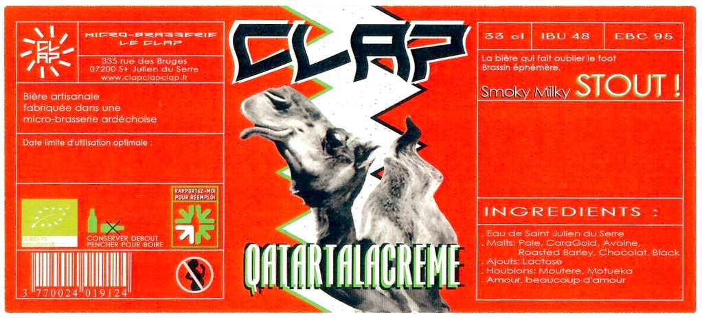 Etiquette BRASSERIE LE CLAP 13