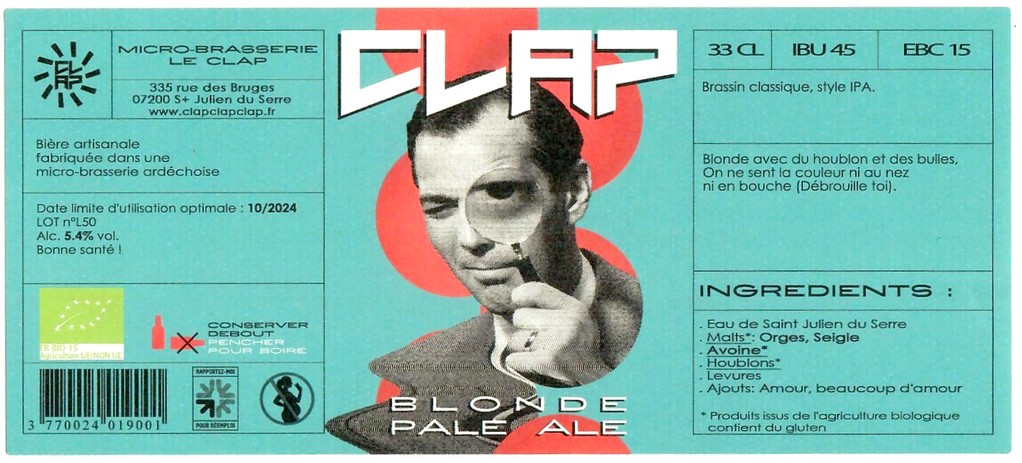 Etiquette BRASSERIE LE CLAP 15