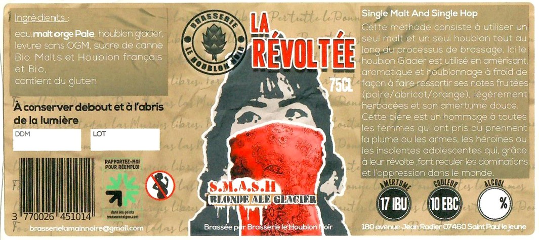 Etiquette BRASSERIE LE HOUBLON NOIR 04