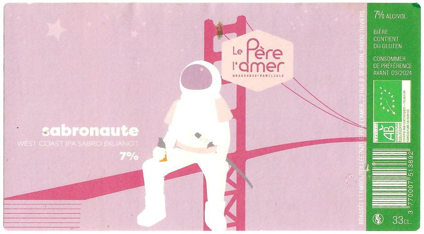 Etiquette BRASSERIE LE PERE L'AMER 101