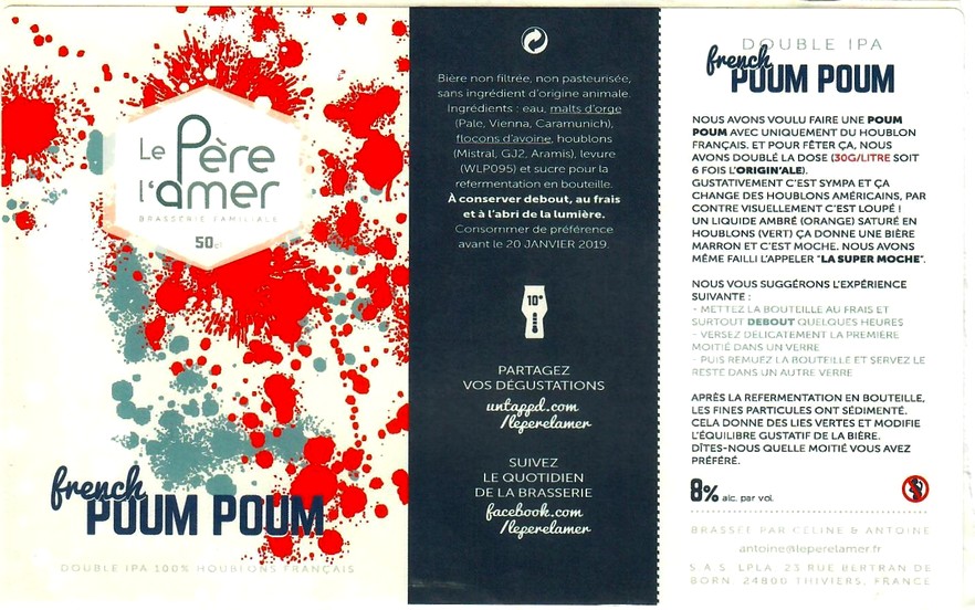 etiquette BRASSERIE LE PERE L'AMER 40