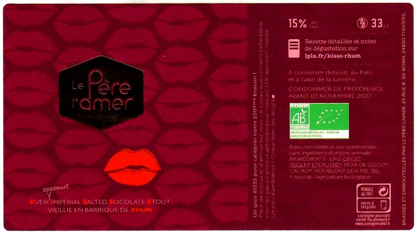 etiquette BRASSERIE LE PERE L'AMER 53
