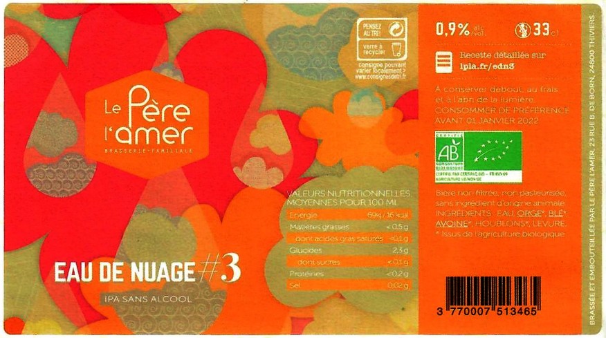 etiquette BRASSERIE LE PERE L'AMER 54