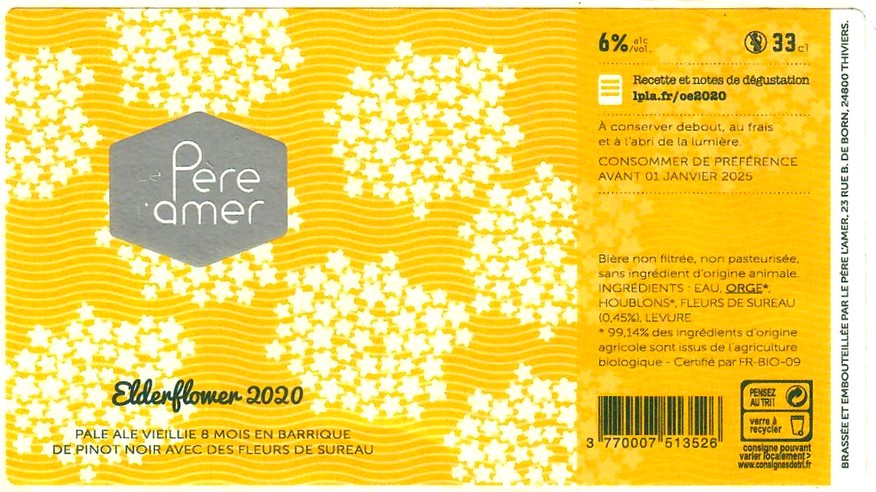 etiquette BRASSERIE LE PERE L'AMER 65