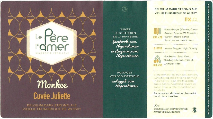 Etiquette BRASSERIE LE PERE L'AMER 96