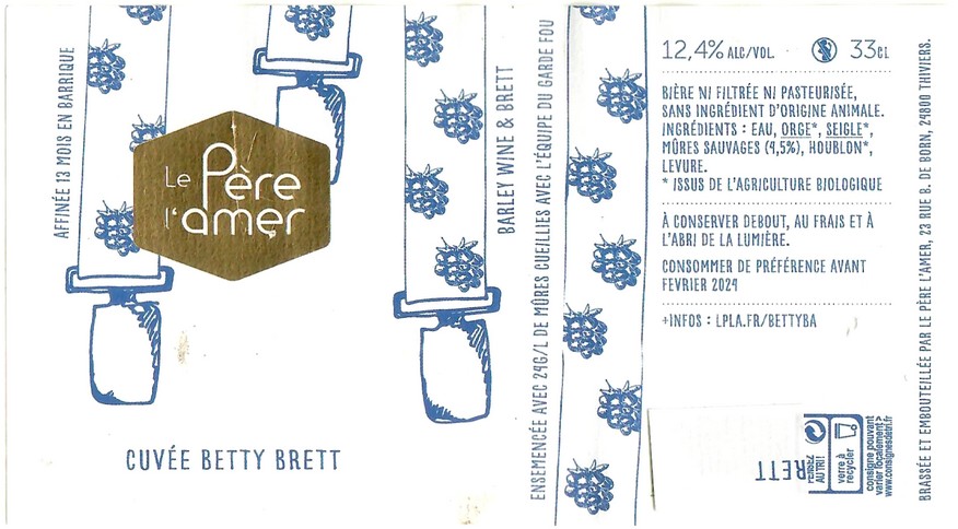 Etiquette BRASSERIE LE PERE L'AMER 99