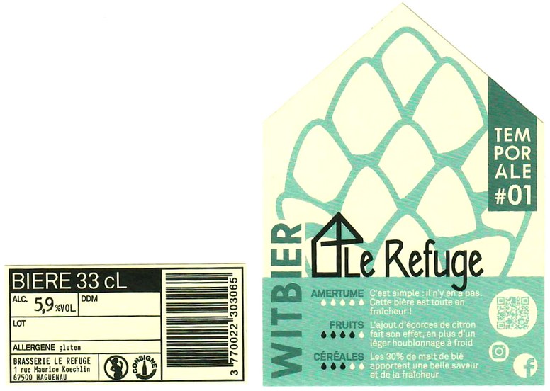 etiquette BRASSERIE LE REFUGE 01