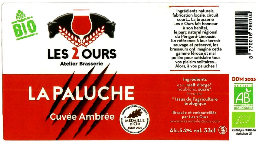 Etiquette BRASSERIE LES 2 OURS 22