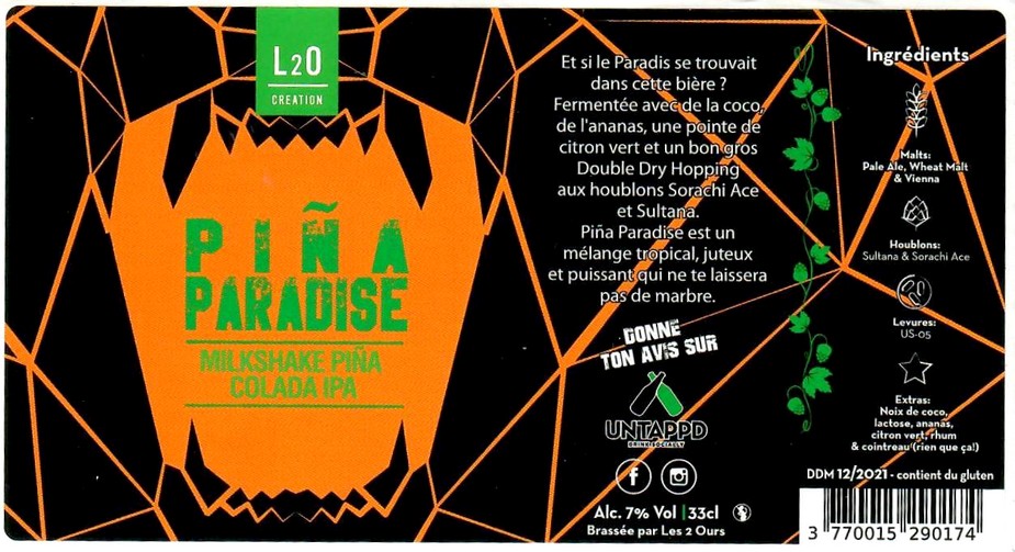 Etiquette BRASSERIE LES 2 OURS 24