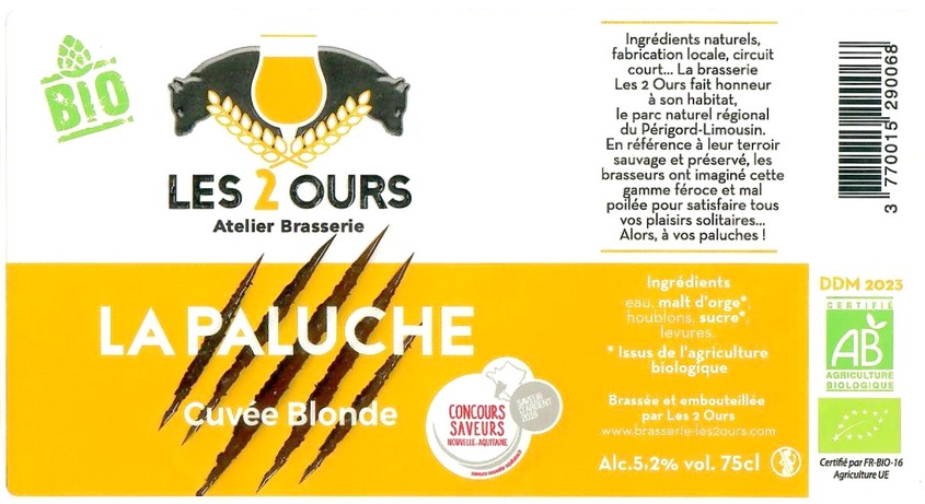Etiquette BRASSERIE LES 2 OURS 25