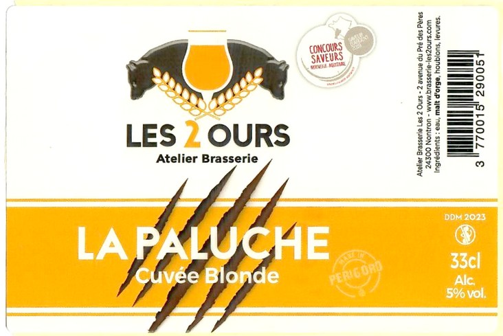 Etiquette BRASSERIE LES 2 OURS 26