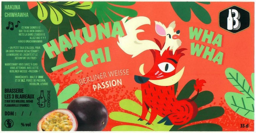 Etiquette BRASSERIE LES 3 BLAIREAUX 09