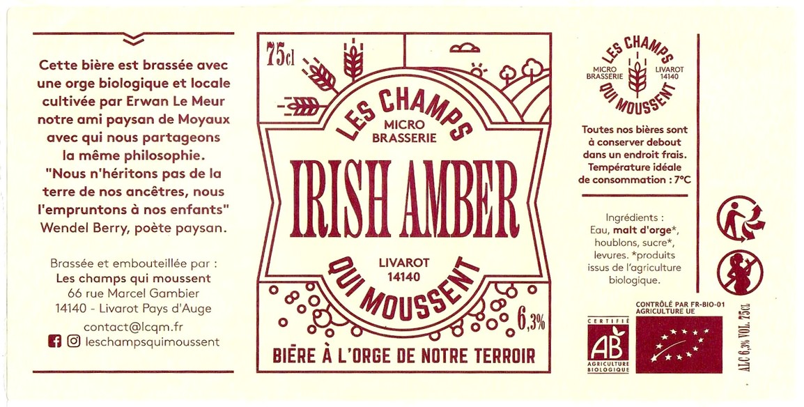 Etiquette BRASSERIE LES CHAMPS QUI MOUSSENT 19