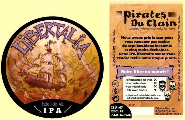 Etiquette BRASSERIE LES PIRATES DU CLAIN 16