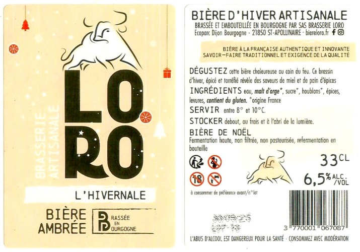 Etiquette BRASSERIE LORO 52