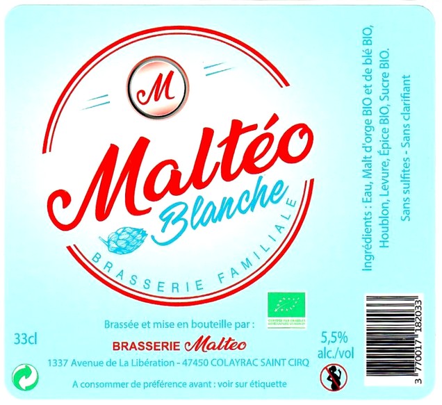 etiquette BRASSERIE MALTEO 06