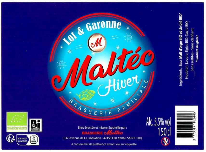 Etiquette BRASSERIE MALTEO 12