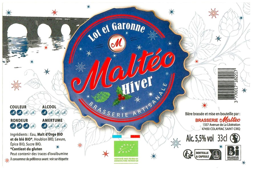 Etiquette BRASSERIE MALTEO 16