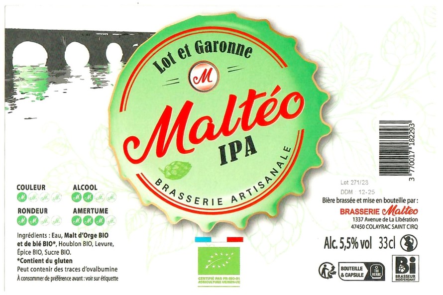 Etiquette BRASSERIE MALTEO 19