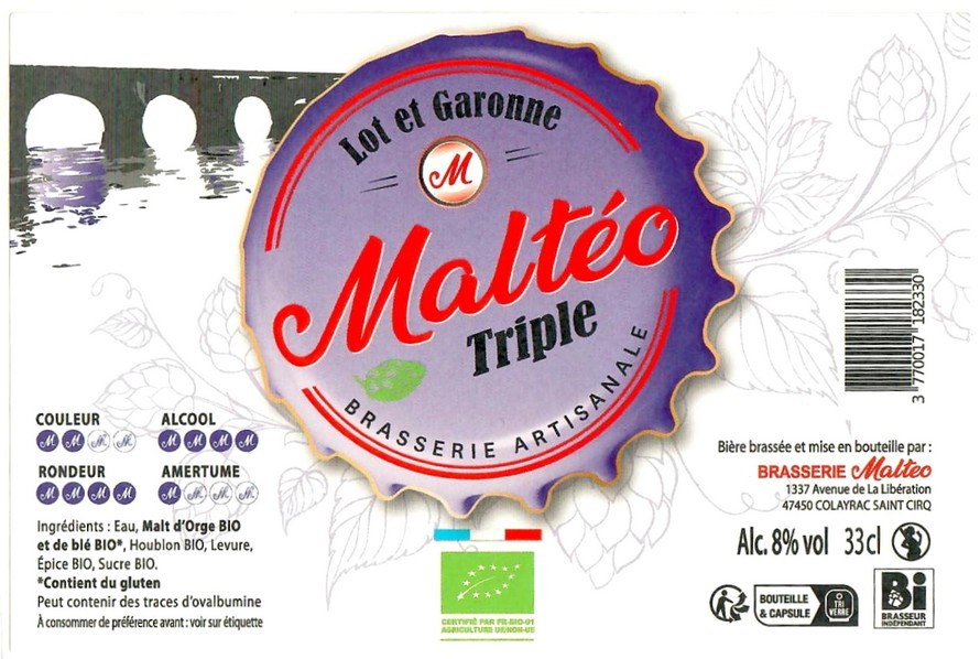 Etiquette BRASSERIE MALTEO 21