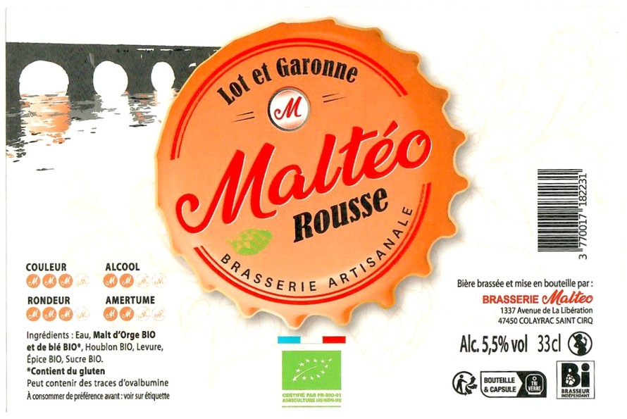 Etiquette BRASSERIE MALTEO 22