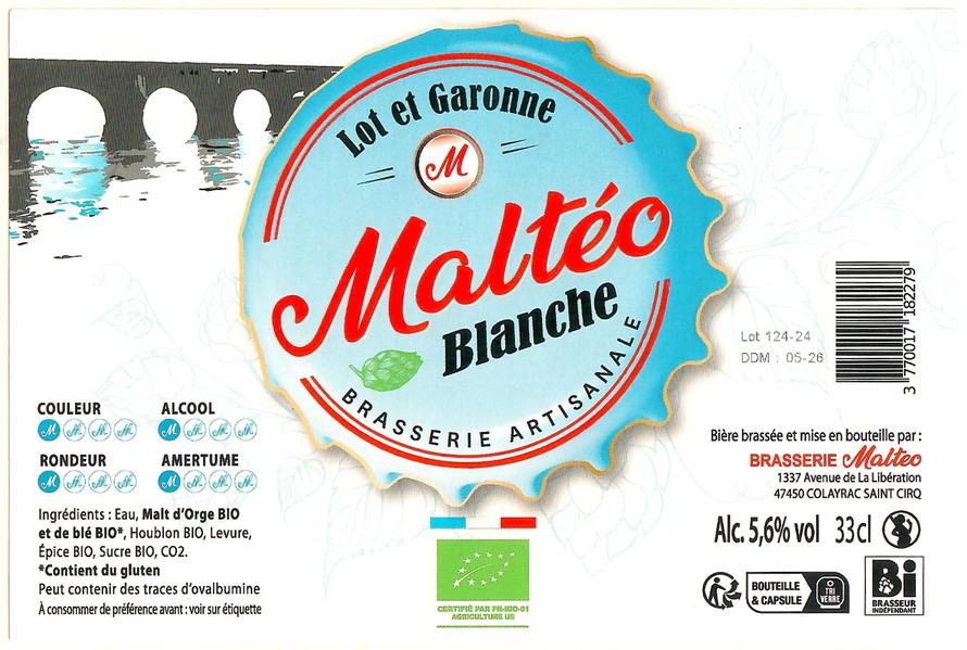 Etiquette BRASSERIE MALTEO 24