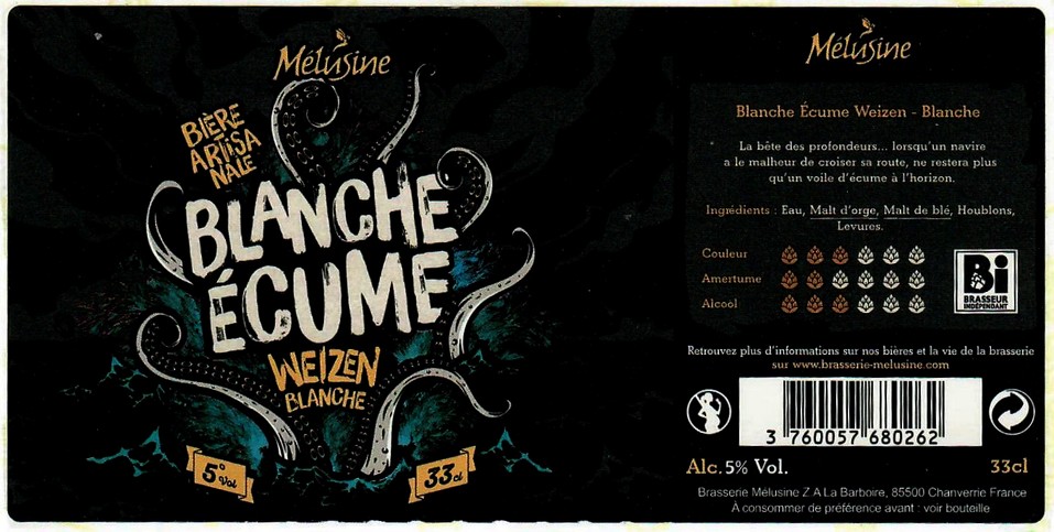 Etiquette BRASSERIE MELUSINE 11