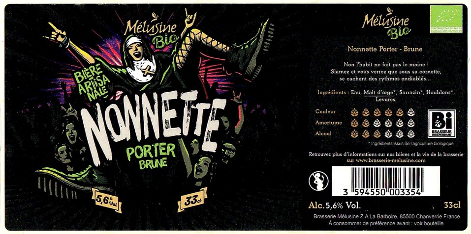 Etiquette BRASSERIE MELUSINE 82