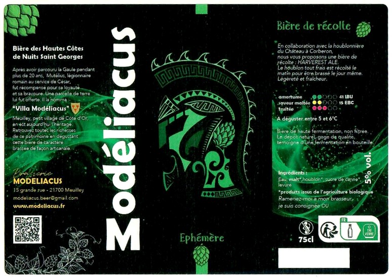 Etiquette BRASSERIE MODELIACUS 34