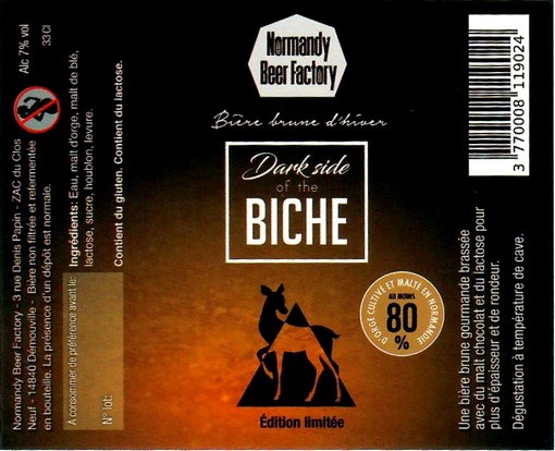 etiquette BRASSERIE NORMANDY BEER FACTORY 12