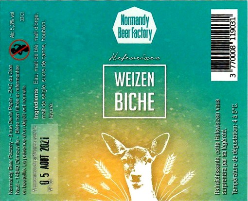 etiquette BRASSERIE NORMANDY BEER FACTORY 18