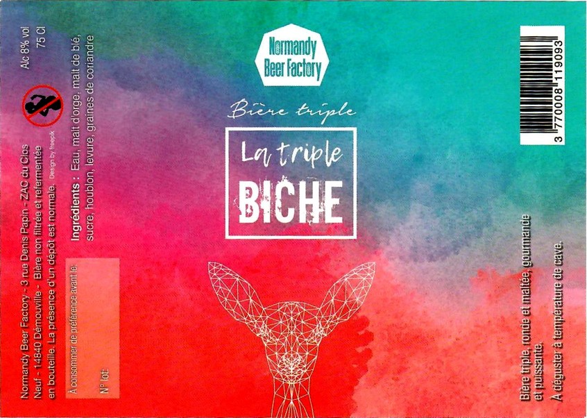 etiquette BRASSERIE NORMANDY BEER FACTORY 21