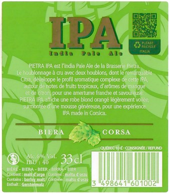 Etiquette BRASSERIE PIETRA 45B