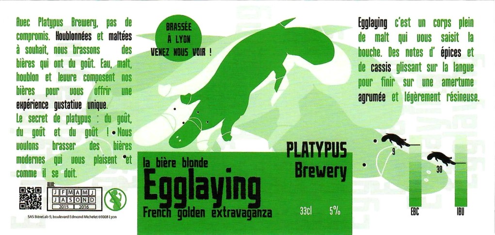 Etiquette BRASSERIE PLATYPUS 01