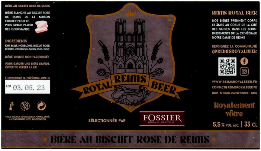 Etiquette BRASSERIE REIMS ROYAL BEER 02