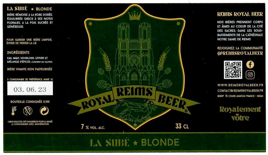 Etiquette BRASSERIE REIMS ROYAL BEER 07