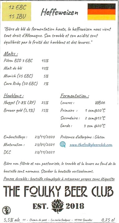 Etiquette BRASSERIE THE FOULKY BEER CLUB 01