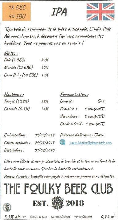 Etiquette BRASSERIE THE FOULKY BEER CLUB 04