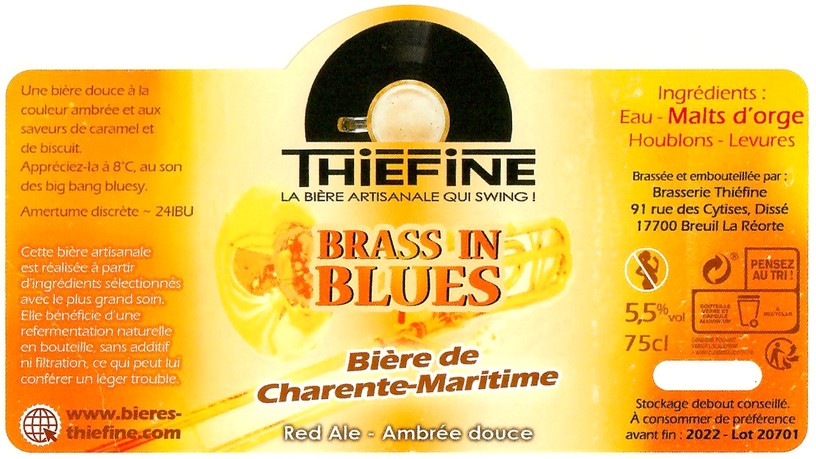 Etiquette BRASSERIE THIEFINE 10
