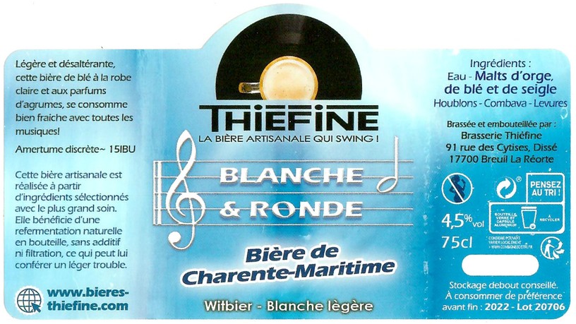 Etiquette BRASSERIE THIEFINE 11