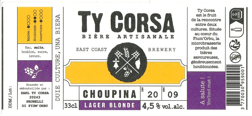 Etiquette BRASSERIE TY CORSA 01