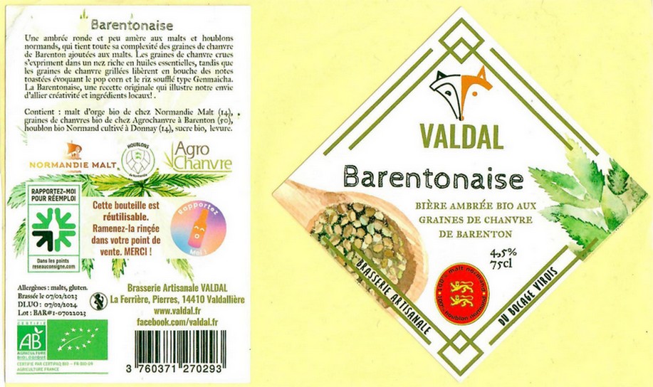 Etiquette BRASSERIE VALDAL 29