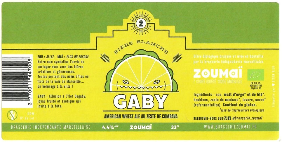 Etiquette BRASSERIE ZOUMAI 18