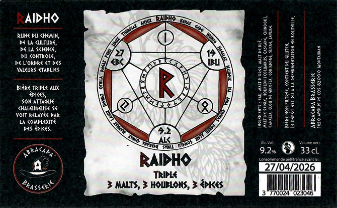 Etiquette ABRACADA BRASSERIE 15