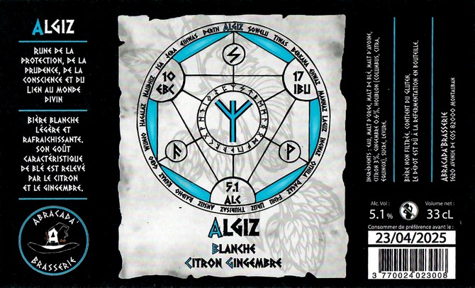 Etiquette ABRACADA BRASSERIE 16