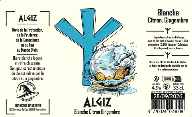 Etiquette ABRACADA BRASSERIE 19